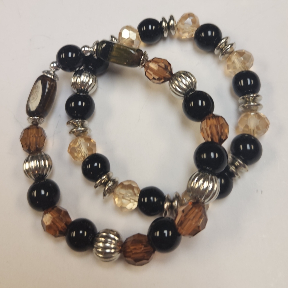 2 Stretch Bracelets With Tigers Eye